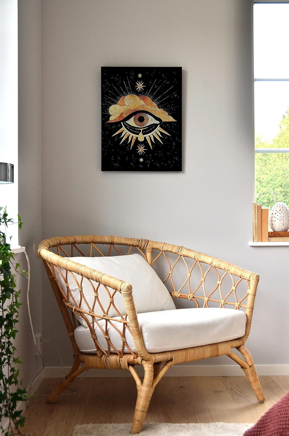 Tarot The Star Eye Art Astrology Canvas Wall Art Prints Artwork Signs Framed for Tarot Lovers Decor Home Room Bathroom Decor, 11 X 14 inch, Gifts Daughter Sister, Mom, Wife, Astrology Gifts