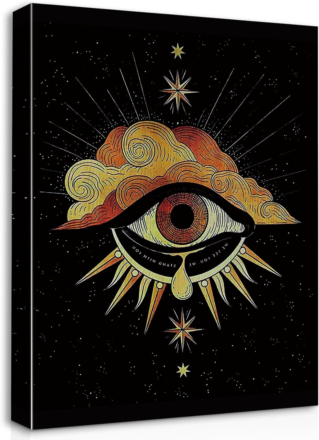 Tarot The Star Eye Art Astrology Canvas Wall Art Prints Artwork Signs Framed for Tarot Lovers Decor Home Room Bathroom Decor, 11 X 14 inch, Gifts Daughter Sister, Mom, Wife, Astrology Gifts